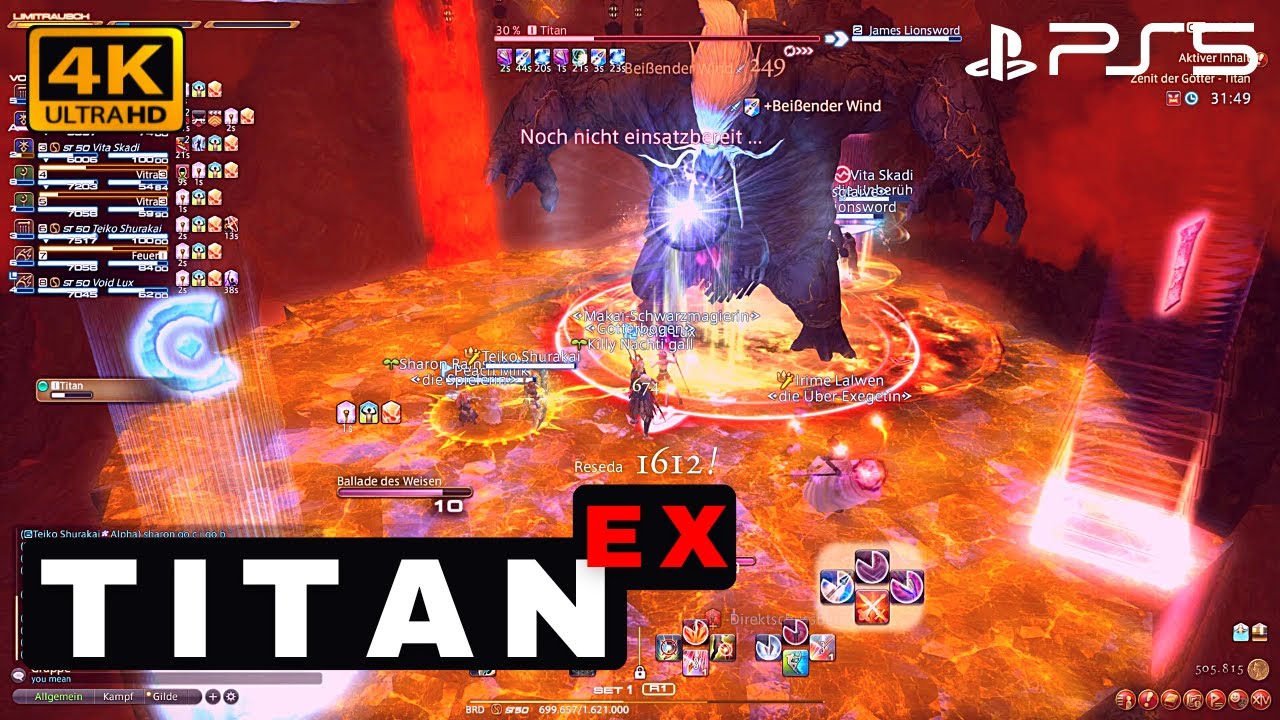 Final Fantasy XIV - 8 Player Raid Boss: TITAN (Extreme Mode) - Bard Gameplay