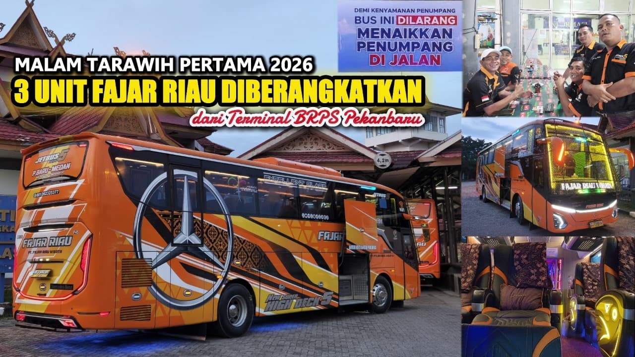 Tiga unit bus Fajar Riau diberangkatkan menuju Medan - Binjai - Tj. Beringin