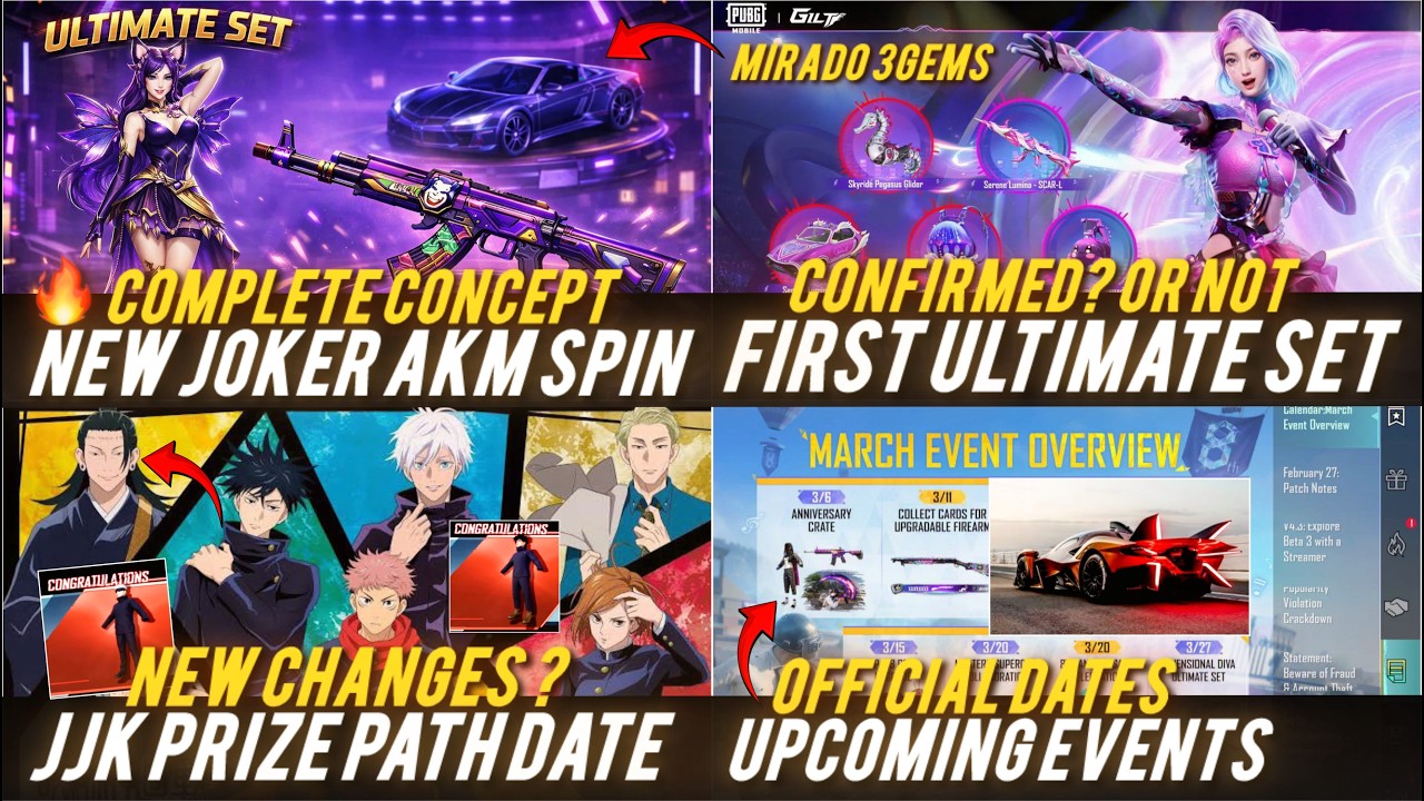 🔴4.3 NEW JOKER AKM LOOK 🔥😱 ULTIMATE SET & MYTHIC CAR 🔥JJK PRIZE PATH DATE✅NEXT SUPER CAR & RP DATE 🔥