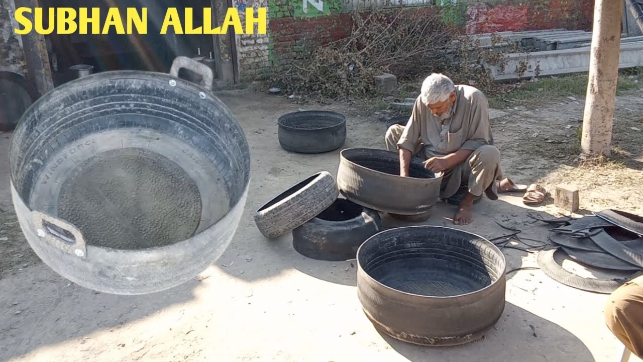 Maaking Water Tub With Old Tyre With Simple Tools|Amazing Technique Make Water Tub With Used Tire