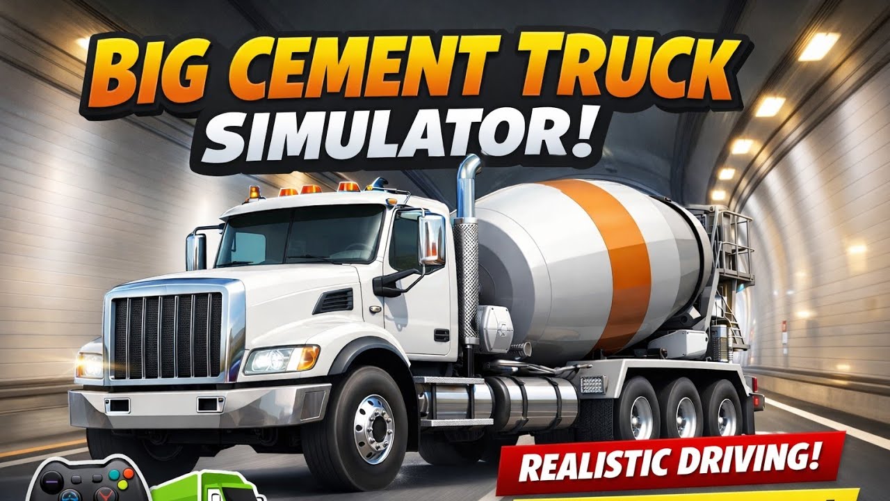 Big Cement Truck Simulator | With tunnel view | Realistic Truck Simulator #viral