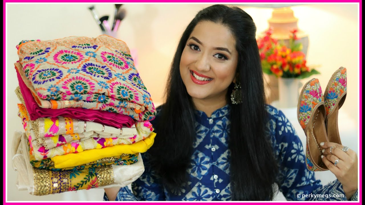 Amritsar Shopping Haul | Phulkari Suits Kurtis Juttis & More | Perkymegs