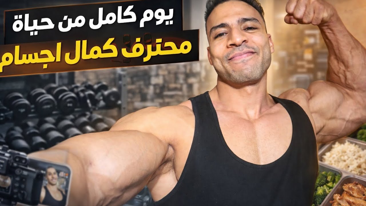 يوم من حياة محترف كمال أجسام | تغذية - تمرين - مكملات | 🏆