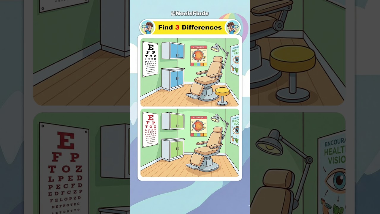 🔠 Find 3 Differences | A Doctor Eye Clinic | Neels Finds - 0104 