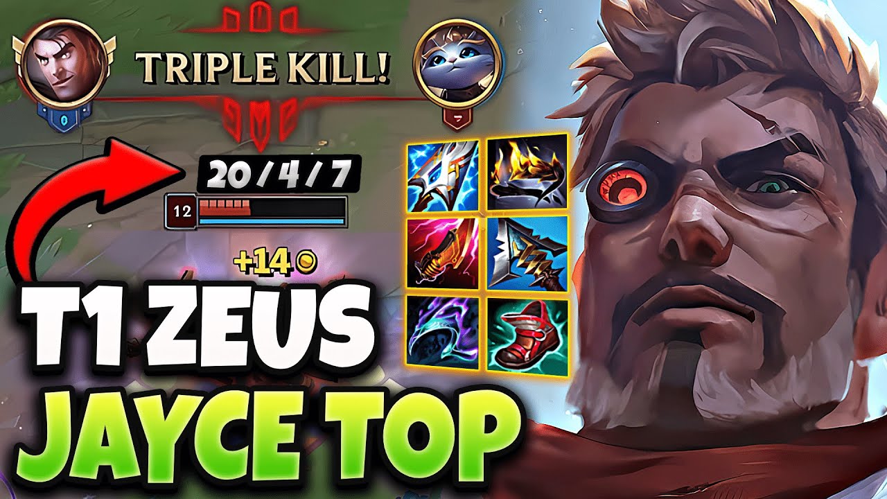 T1 Zeus Jayce vs Fiora [ TOP ] Lol Korea Master Patch 14.1 ✅