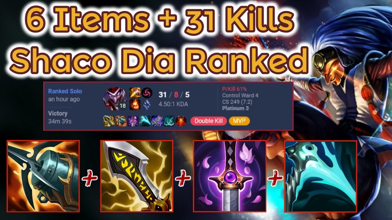 500+ AD 31 Kills Shaco Diamond Ranked - S12 [League of Legends] Full Gameplay - Infernal Shaco