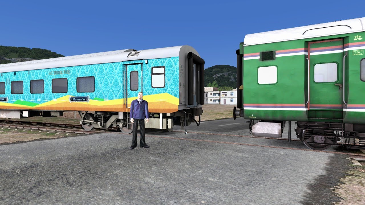 1ST AC HUMSAFAR COACHES CCOUPLING 3RD AC ARMY COACHES - RAILWORKS 3 - TRAIN SIMULATOR - GTL WDM3D