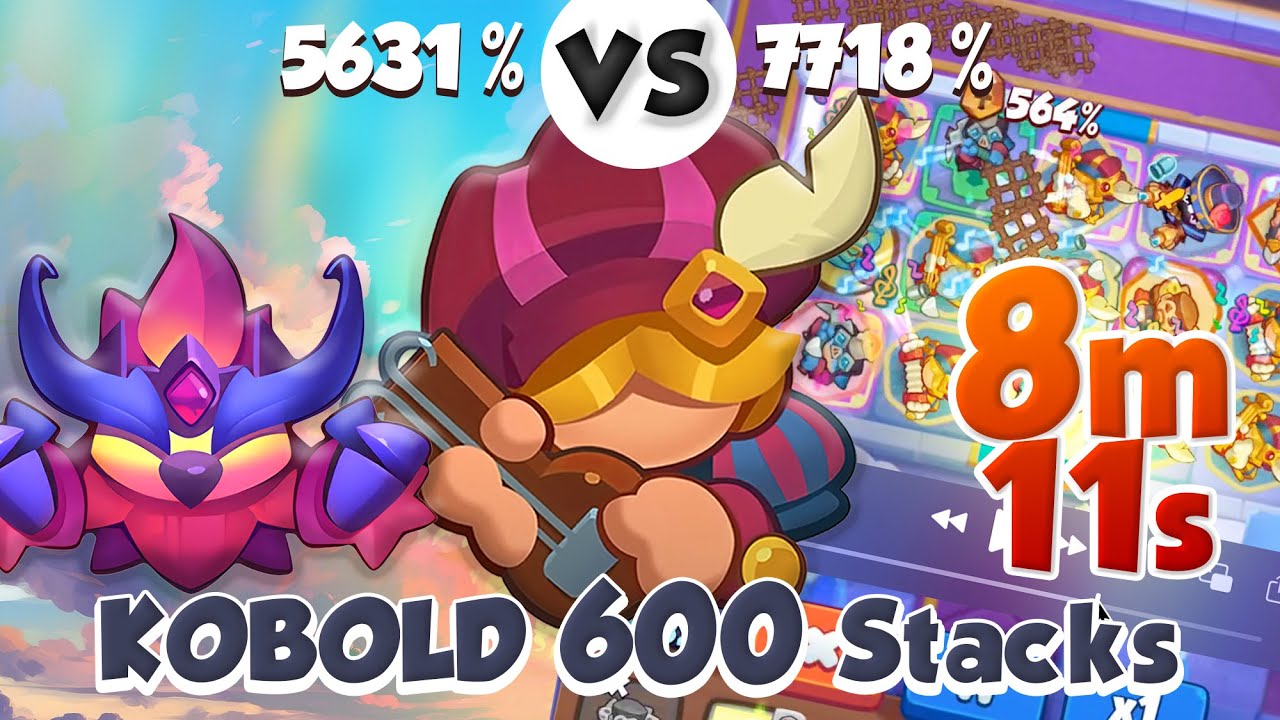 KOBOLD 600 Stacks with BARD 8:11 mins @ 5.6k% | PVP Rush Royale