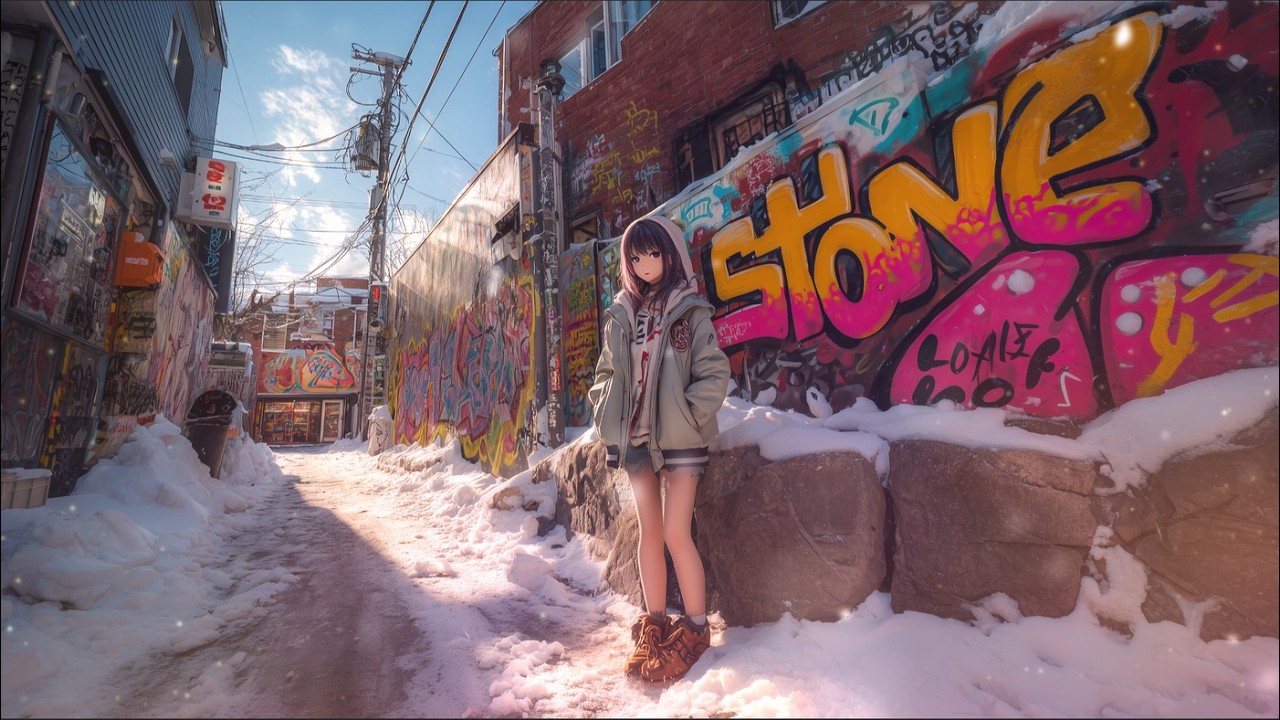 雪が舞う街角で立ち止まった夜に浸るローファイヒップホップBGM｜作業用BGM・勉強用BGM【Lo-Fi HIPHOP/Chill Beats】