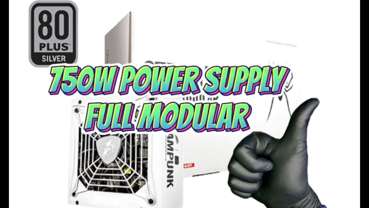 Unboxing 750W White Power Supply 80+ Silver Full Modular - ASMR