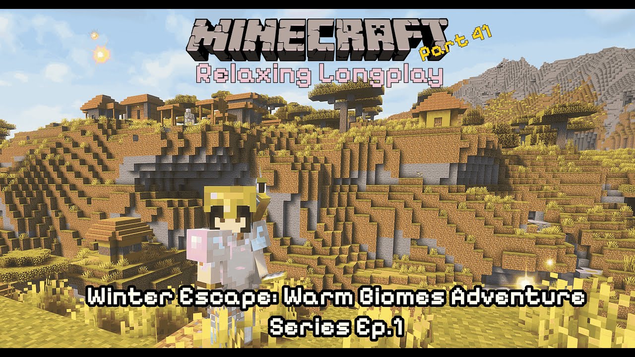 Minecraft ASMR ❤️-  Searching for Savanna Village | Relaxing Longplay 😸 Part 41
