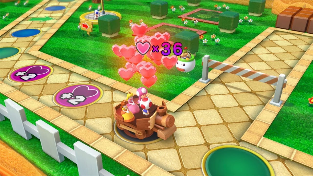 Mario Party 10 Bowser Party #256 Toadette, Peach, Daisy, Toad Mushroom Park Master Difficulty
