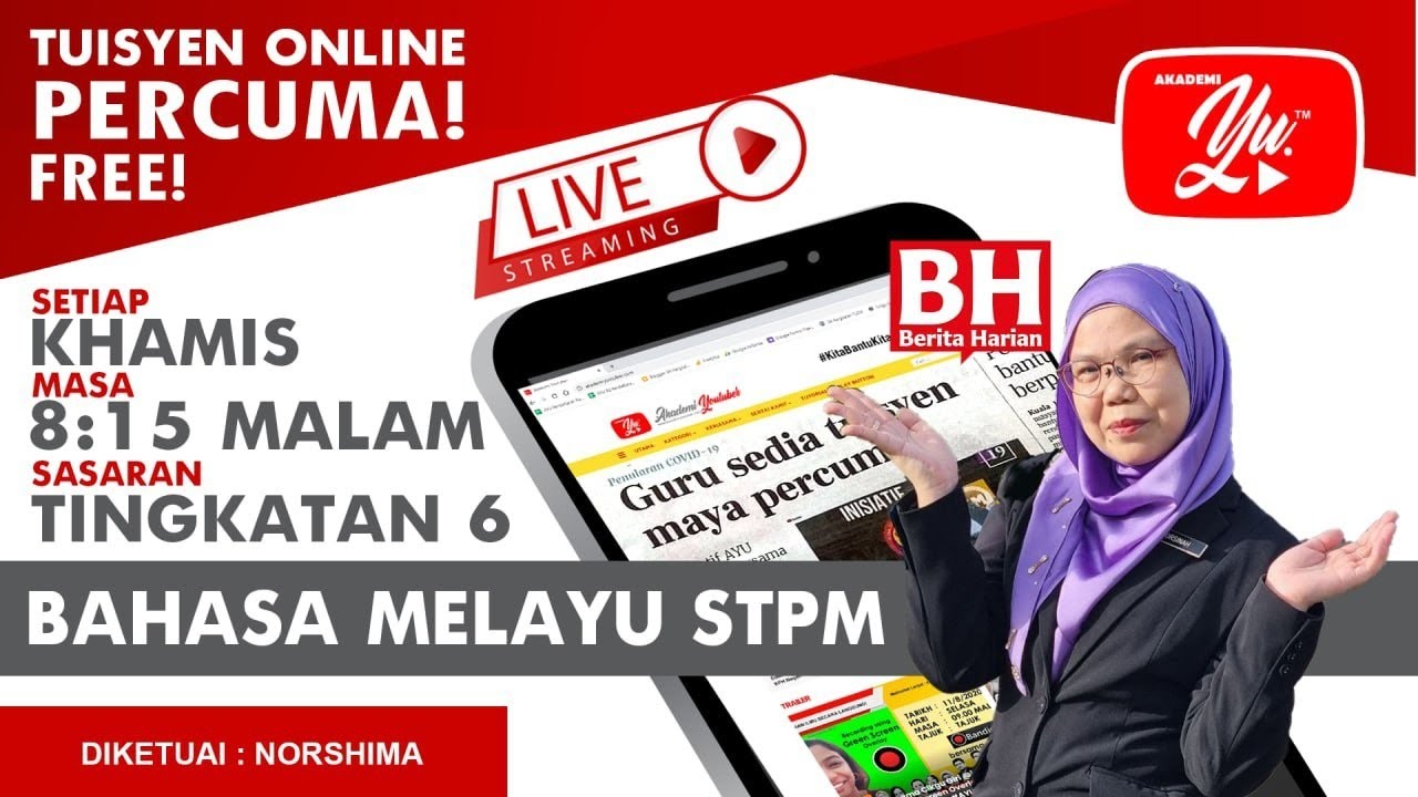 🔴 [LIVE] BAHASA MELAYU STPM SEM 3, RETORIK OLEH CIKGU NORSHIMA #54 #TUISYENPERCUMA