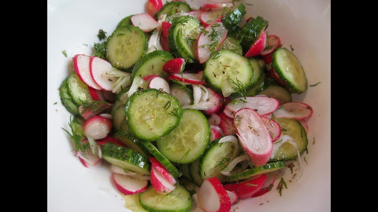 Salade concombre-radis/Салат из огурцов и редиса/Cucumber-radish salad/Salată castraveți și ridiche