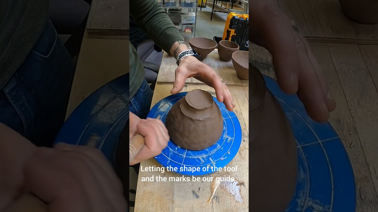 Pinching & trimming a chawan, or teabowl.