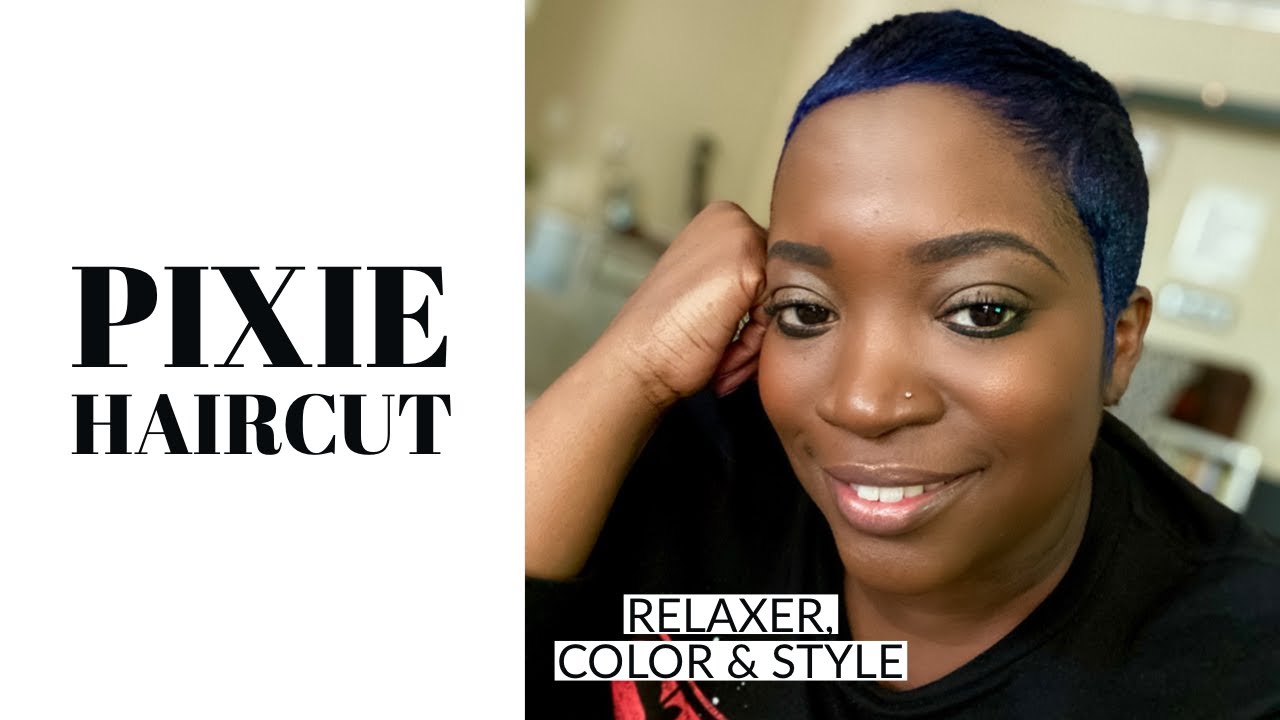 Relaxer, Color & Style on Pixie Haircut