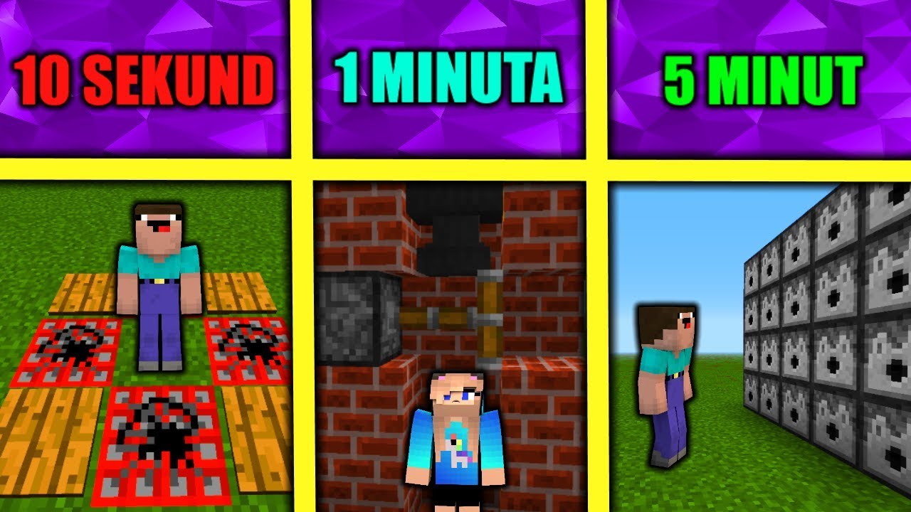 DOK&Aacute;ŽE NOOB POSTAVIT NEBEZPEČNOU PAST ZA 10 SEKUND I NEBEZPEČN&Eacute; PASTI ZA 10 SEC 1 MIN / 10 MIN