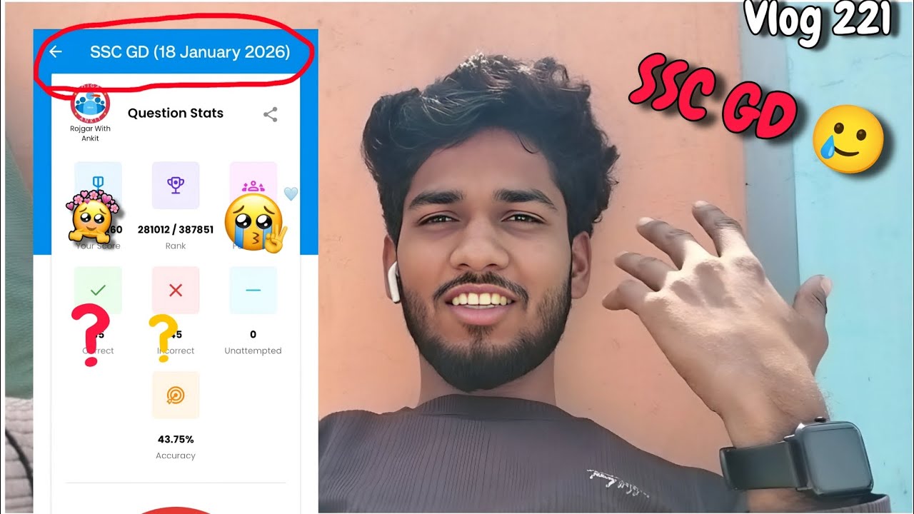 SSC GD Test Report 💔 Score 😭 || Kya Hoga Mera 🥺 ||  Village Boy Vlog 🥲.