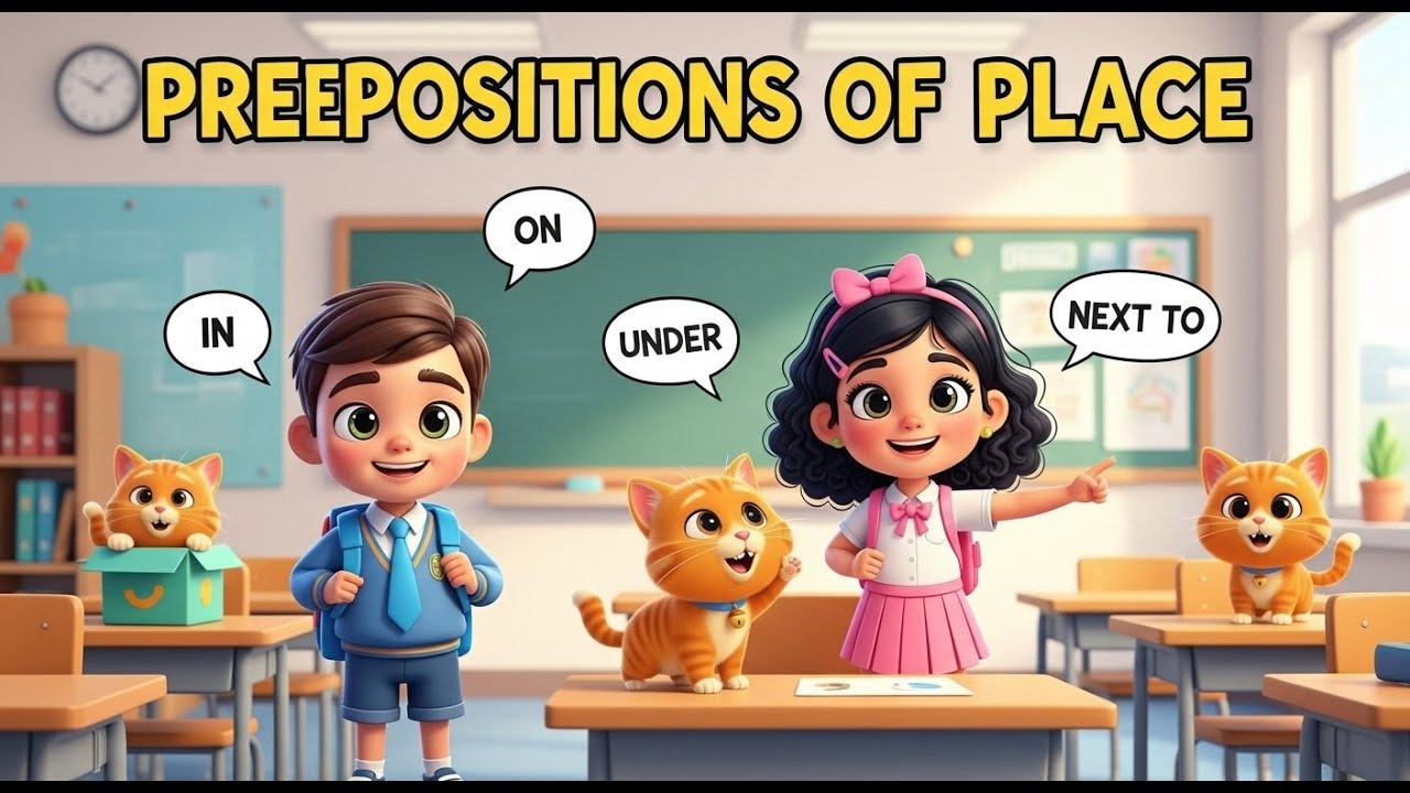 Where Is the Cat? 🐱 | Prepositions of Place  | In On Under | Fun English for Young Learners