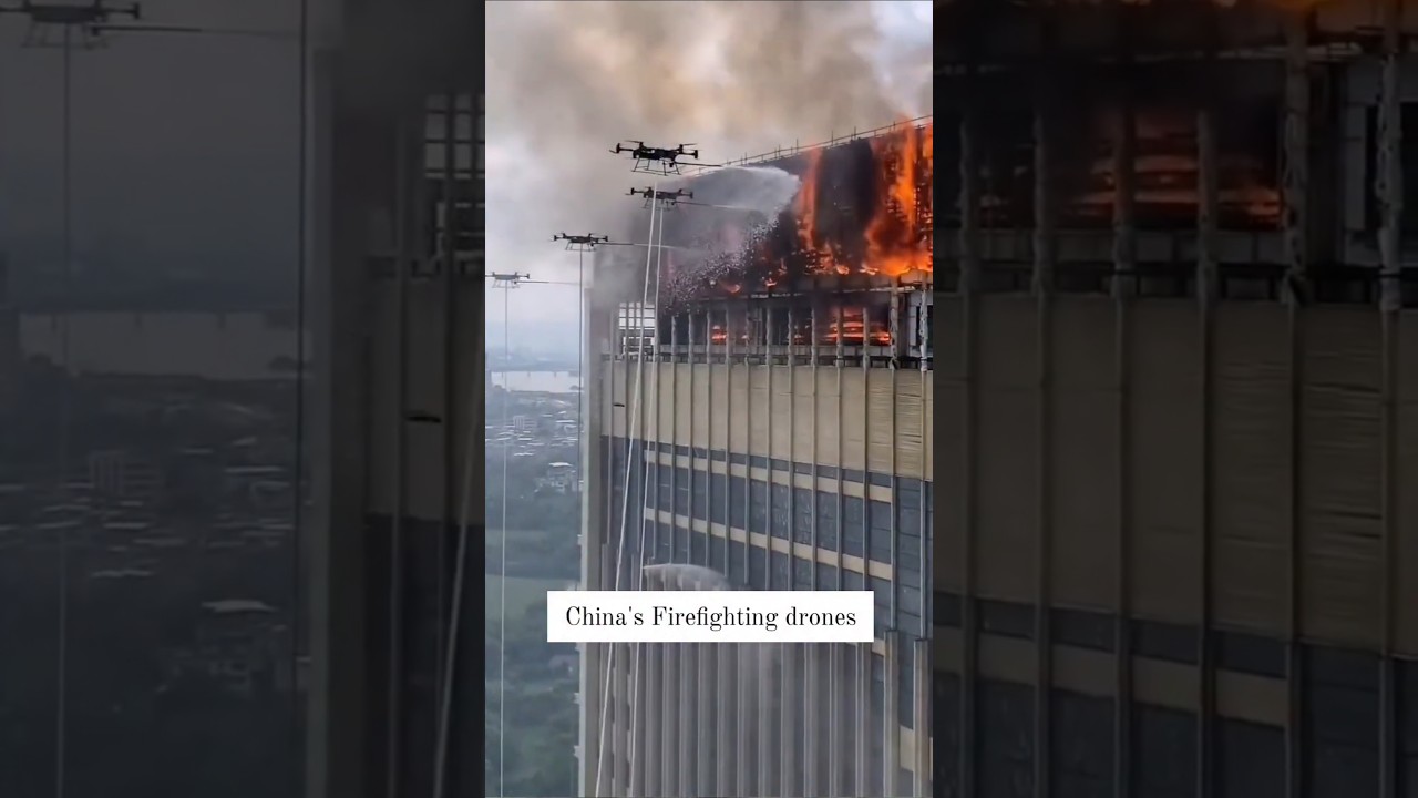 #fire #highrise #technology #firefighting #drone #dronephotography #tech #china #building #dubai
