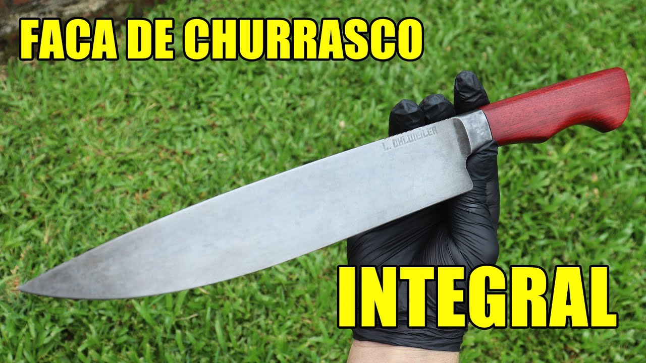 Faca de Churrasco Integral Com Cabo em Pau Brasil - Cutelaria Ohlweiler