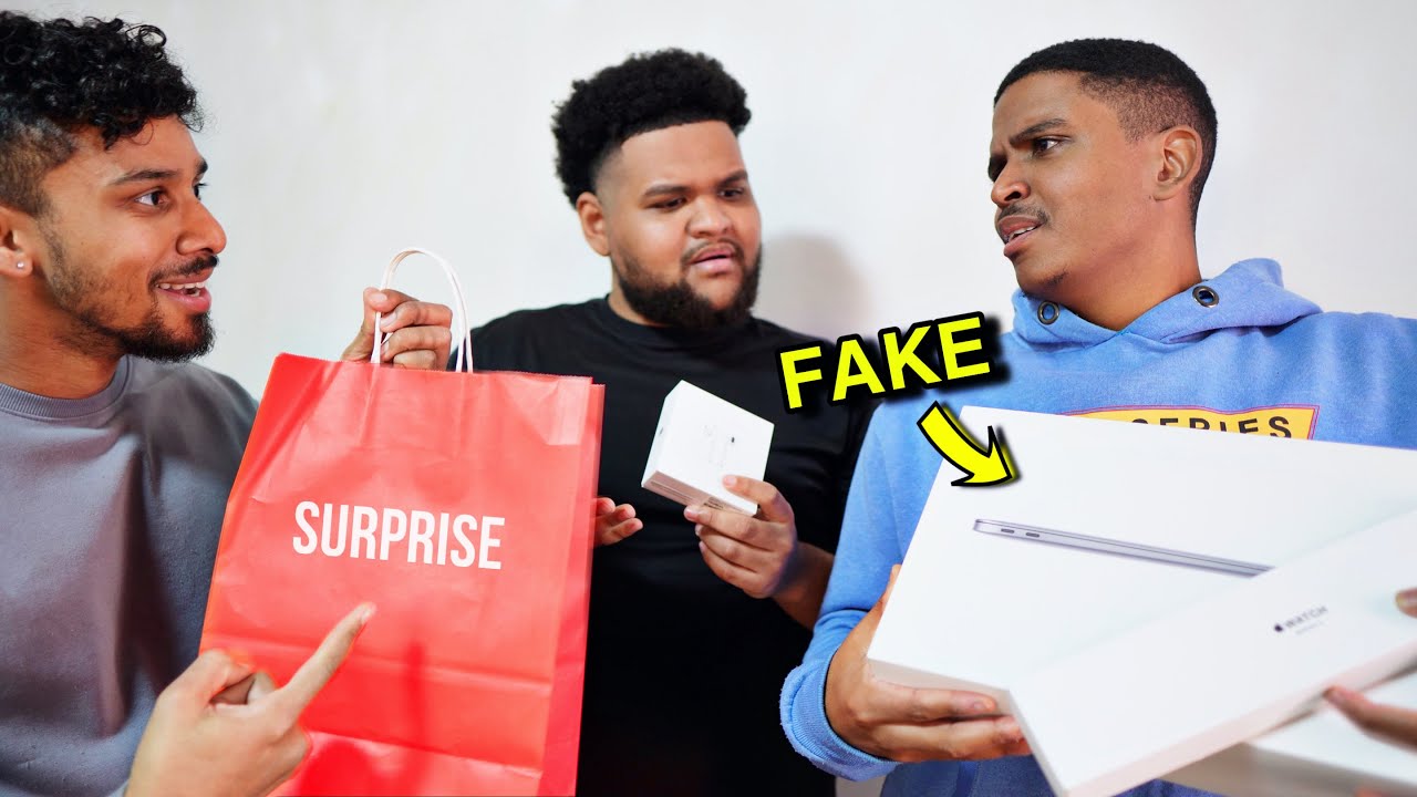 PRANKING cousins with FAKE Apple Products, then SURPRISING them with this...