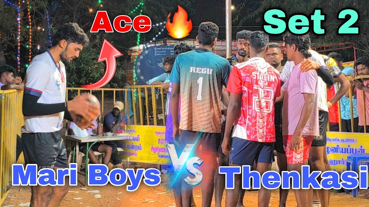 Mari Boys 🆚 Thenkasi ‼️ Set 2 ‼️ Ragul Ace Specialist 🔥 Don't Miss It Friends 🔥#volleyball