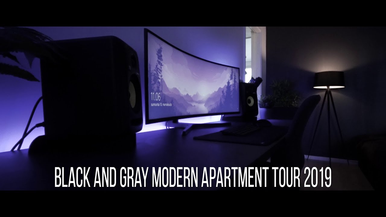 Modern black & gray apartment tour 2019