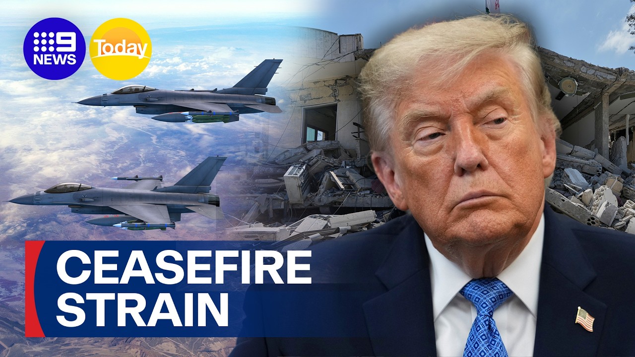 U.S. launches fresh strikes on Iran despite ceasefire | 9 News Australia
