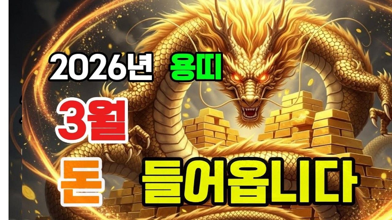 용띠 3월 돈 들어옵니다, 이 흐름이면 잡습니다