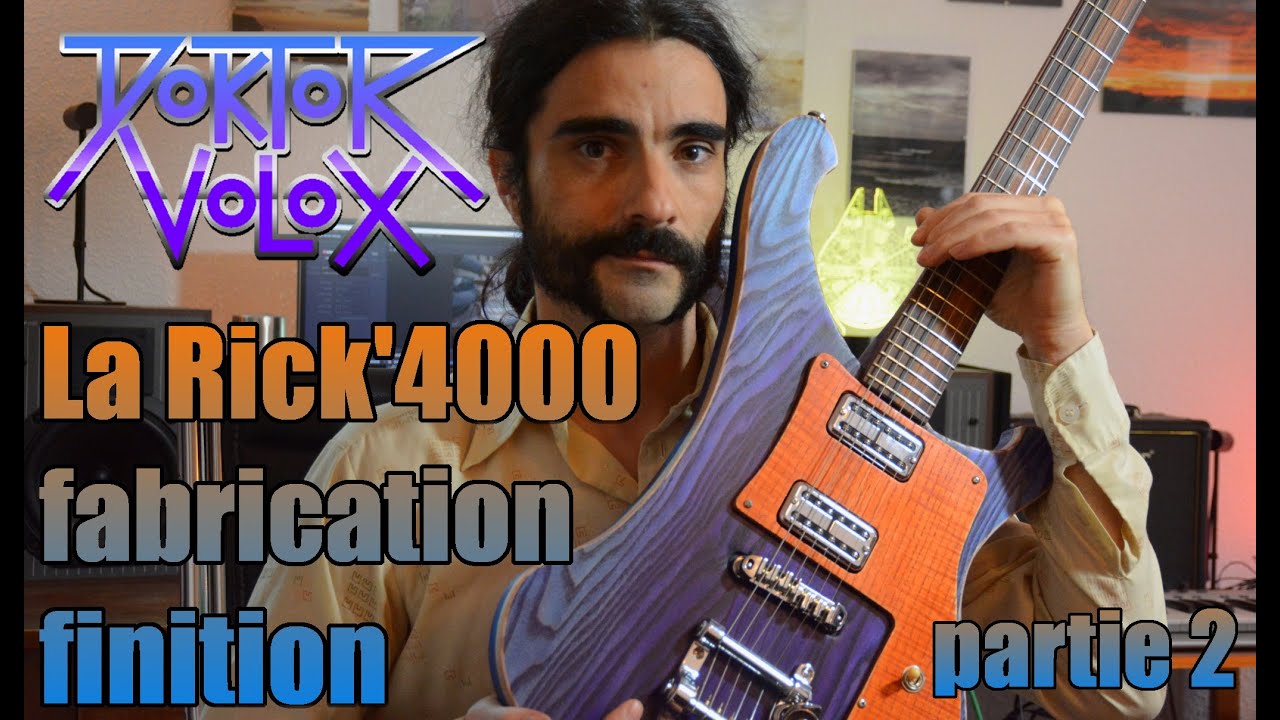 Fabrication guitare elec' rickenbacker 4000. 2eme partie et fin.frettes finition. Tuto lutherie.