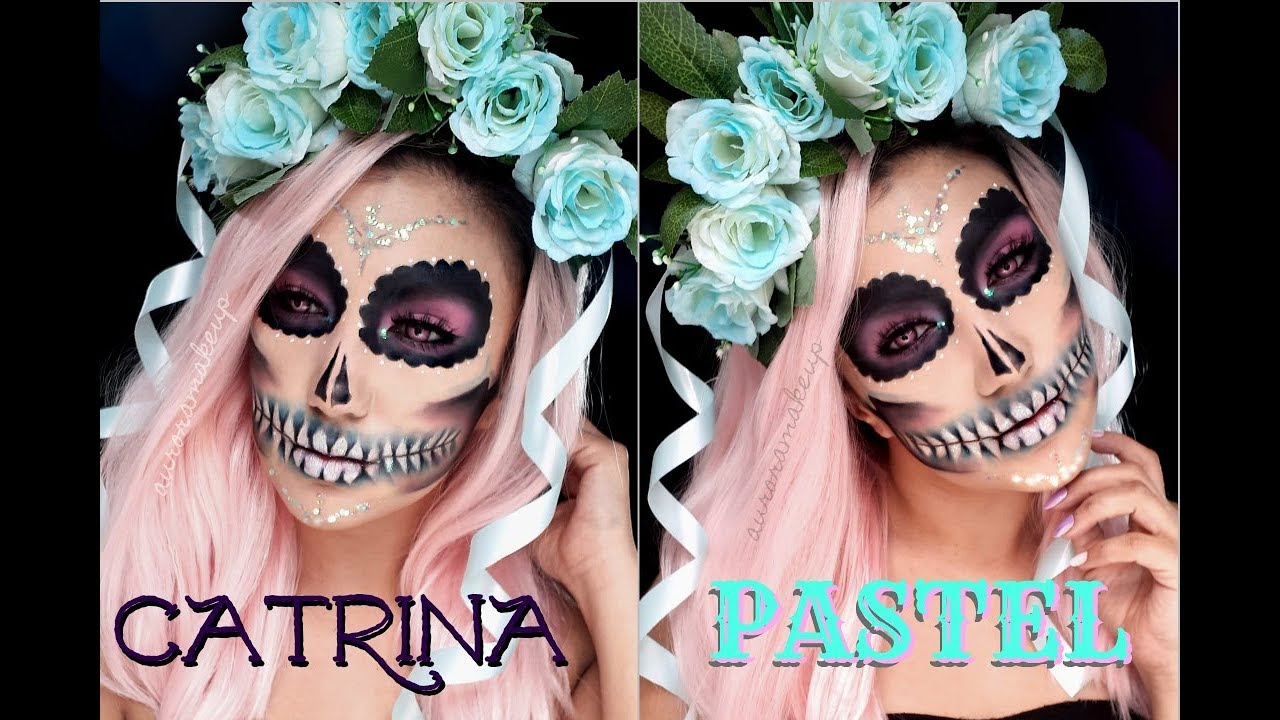 CATRINA Pastel Gotica Economica 💀 /️🎨  Pastel Goth Sugar Skull Makeup tutorial | auroramakeup