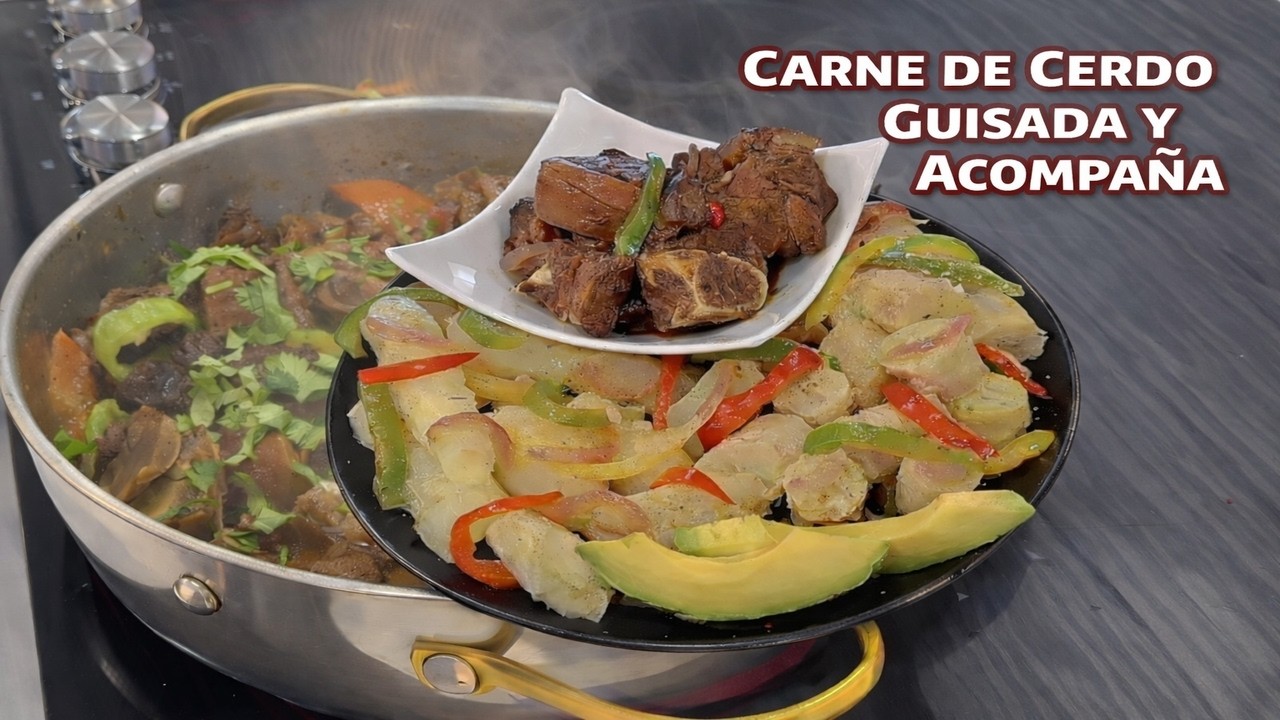La Combinación Perfecta! Carne de Cerdo Guisada, Yuca y Guineitos.