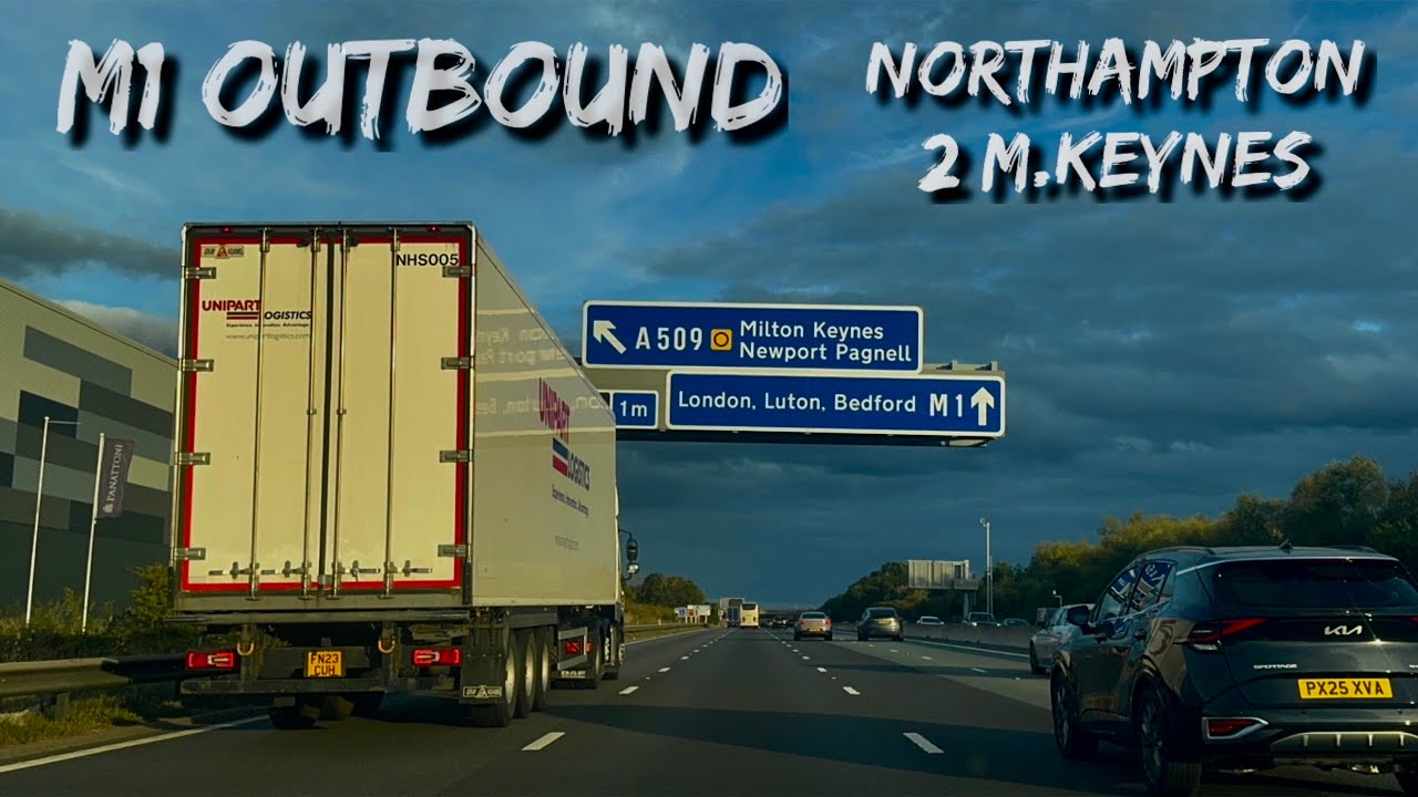 M1 Northampton outbound to Milton Keynes Summer Driving | 21 August 2025