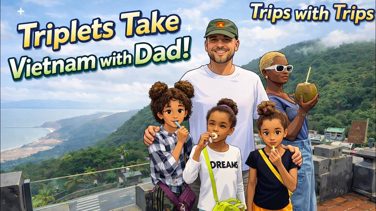 Triplets and dad Drive Vietnam’s Famous Ocean Cloud Pass 🇻🇳