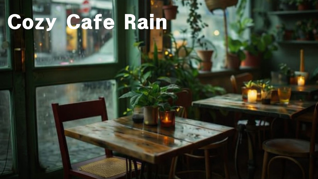 Gentle Rain Outside a Cozy Café ☕ | 2 Hours Relaxing Rain Sounds for Deep Sleep (60+)