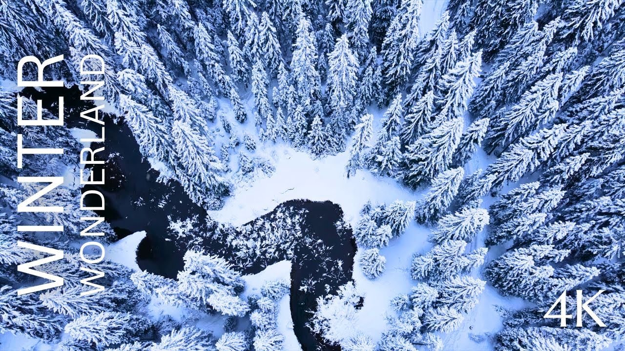Beautiful Christmas Piano with Serene Snowy Nature Scenes