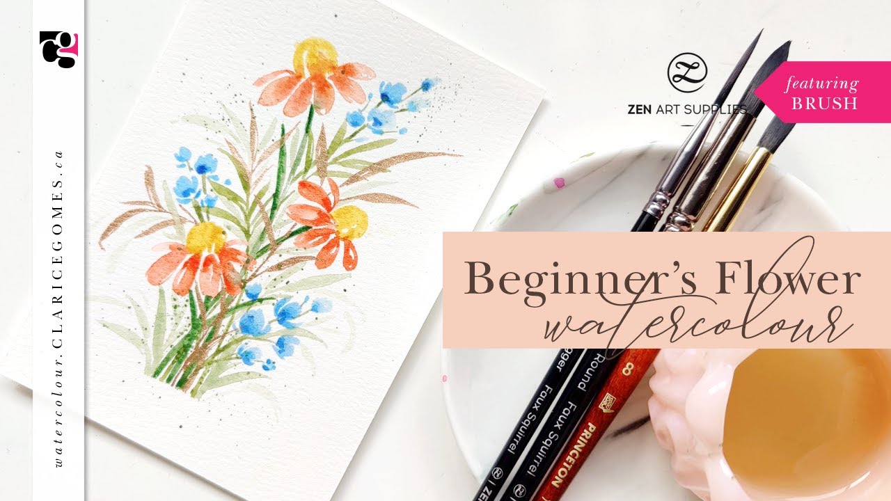 Beginner's Watercolour Tutorial - Painting Easy Loose Floral Bunches