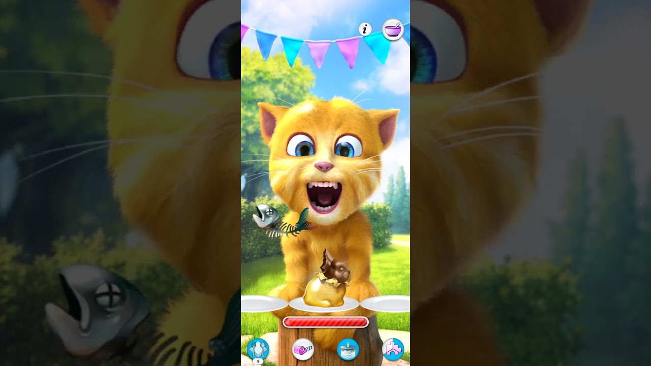 My Talking Ginger 2 eating foods 🍈🍎 games