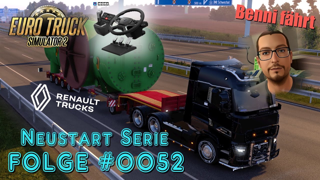 ETS2 Gameplay 1.56 | Neustart Serie #0052, Bratislava - Graz, Renault T, Schwertransport | HORI TCS