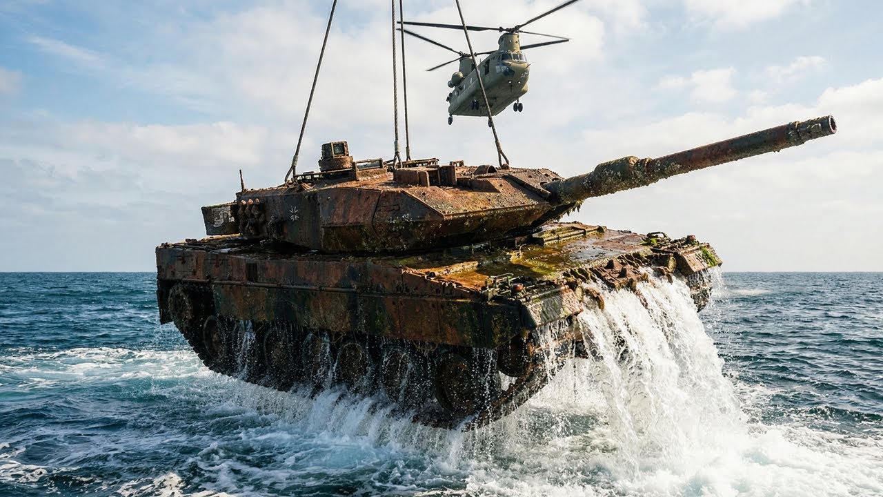 Inside the Restoration of a Drowned Leopard 2 Tank (400m Depth) Leopard 2 Tank Full Speed V12 Engine