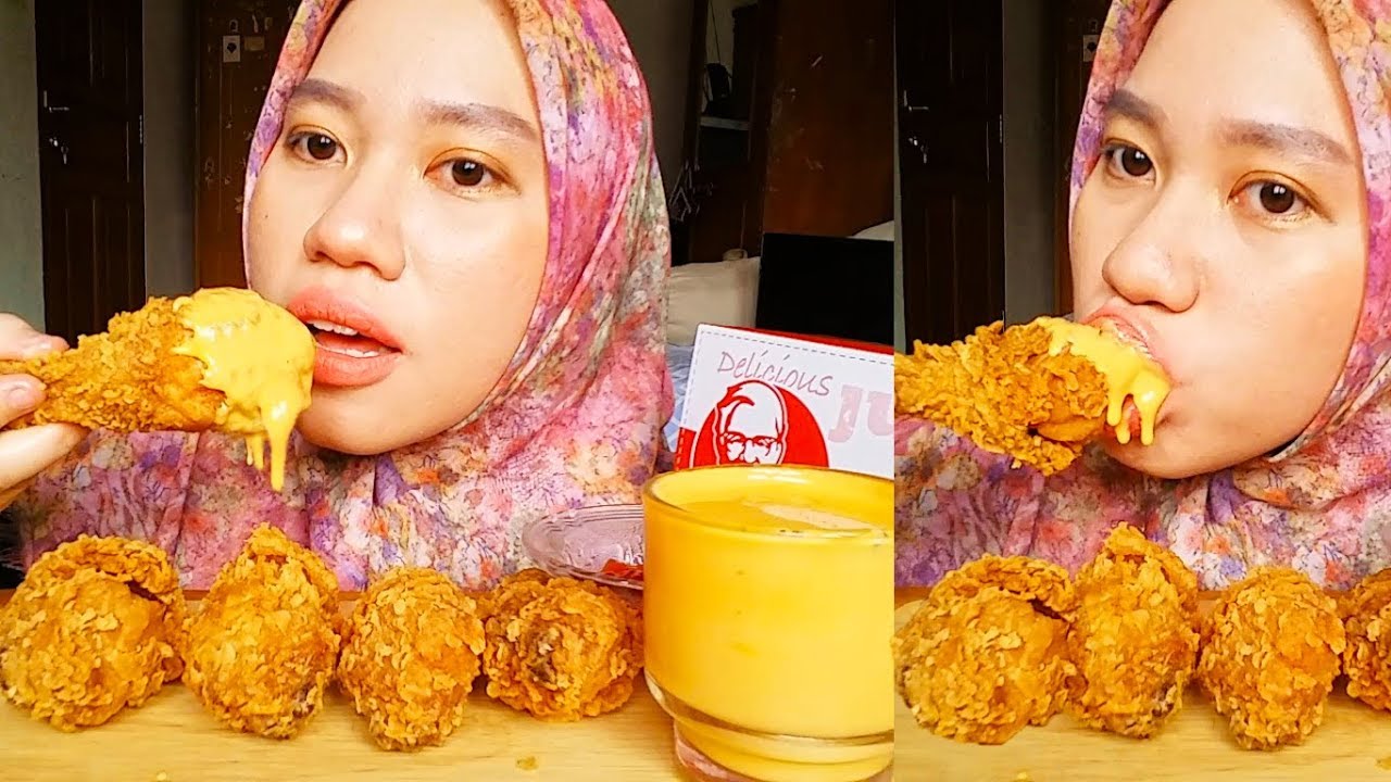 MUKBANG KFC FRIED CHICKEN SAUS KEJU