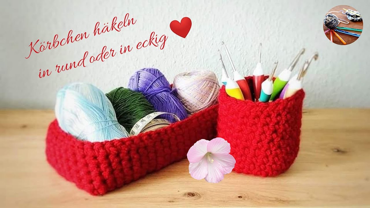 Körbchen häkeln 🥰 in rund oder in eckig 👍