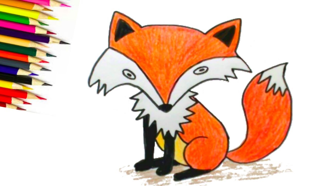 COMO DESENHAR UMA RAPOSA SENTADA - HOW TO DRAW A FOX EASY STEP BY STEP
