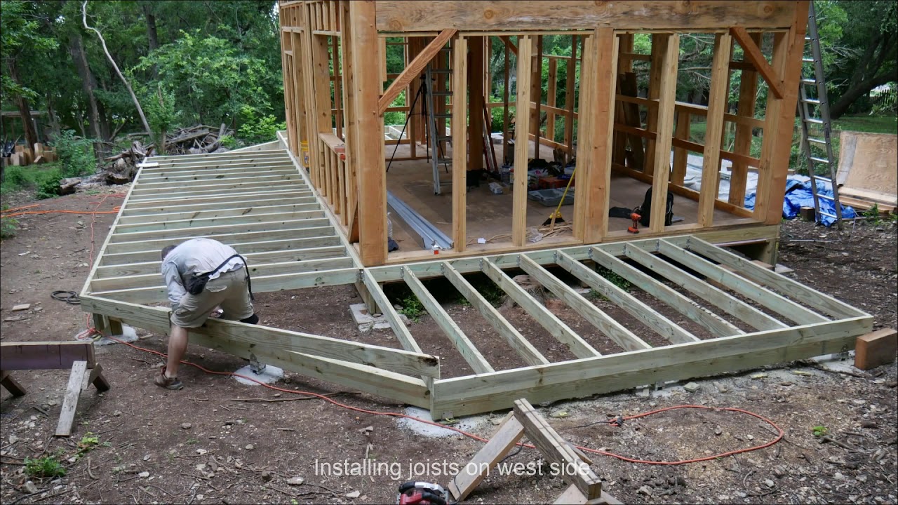 Timber Frame Cabin: Porch Deck Installation