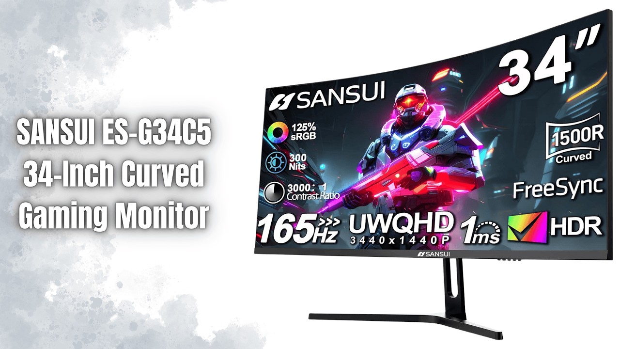 SANSUI ES-G34C5 Review | 34” UWQHD 165Hz Curved Gaming Monitor!
