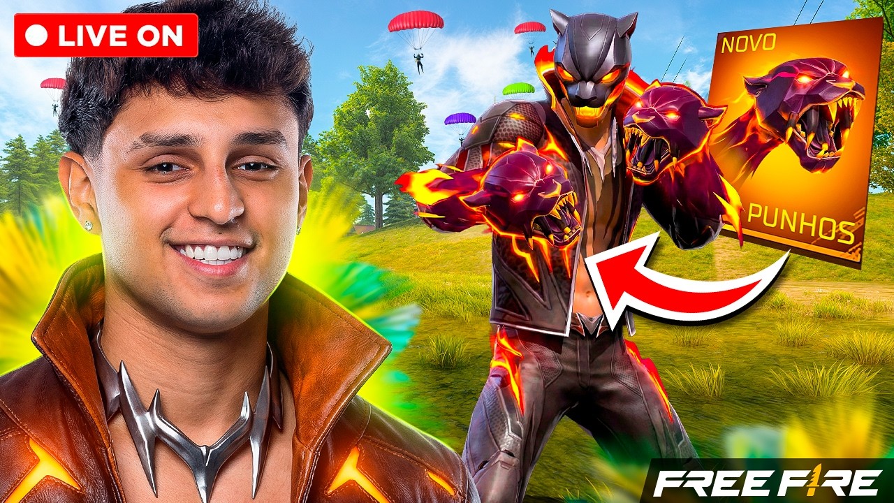 LIVE ON! 🛑 PUNHO LEND&Aacute;RIO DO FREE FIRE 💜 NOBRU AO VIVO 💜