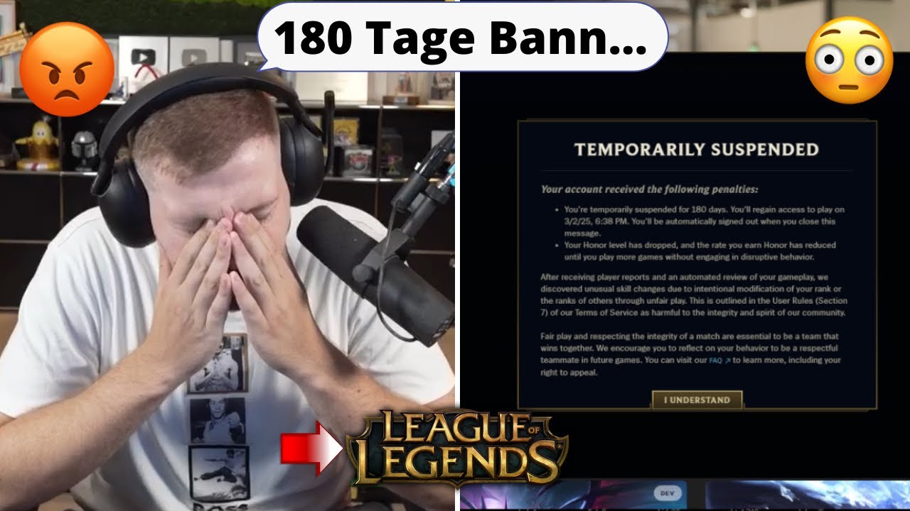 180 Tage Bann in League of Legends bekommen😳 Chef gebrochen👀😡