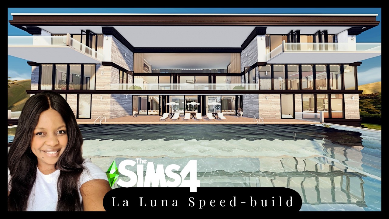 Sims 4 ULTRA Modern Tropical Mansion + Infinity Pool | Speed Build