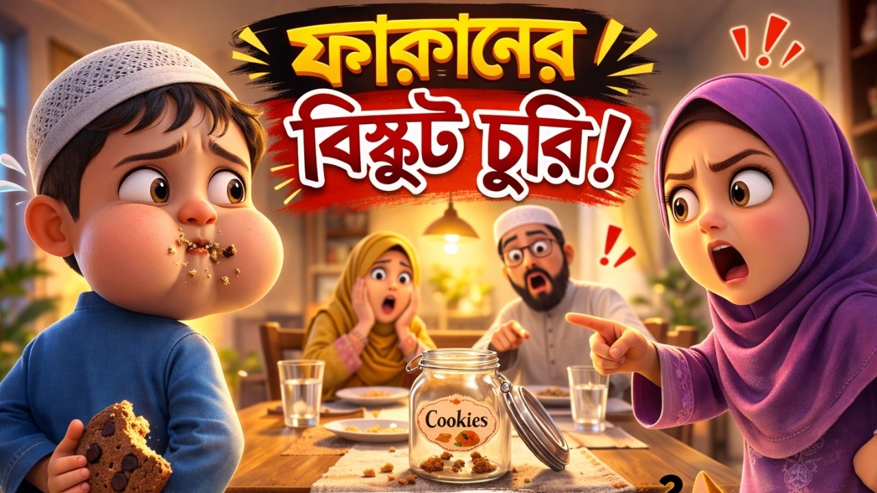 ফারহানের বিস্কুট চুরি! 🍪  শিক্ষণীয় ইসলামিক কার্টুন  Islamic Cartoon for Kids